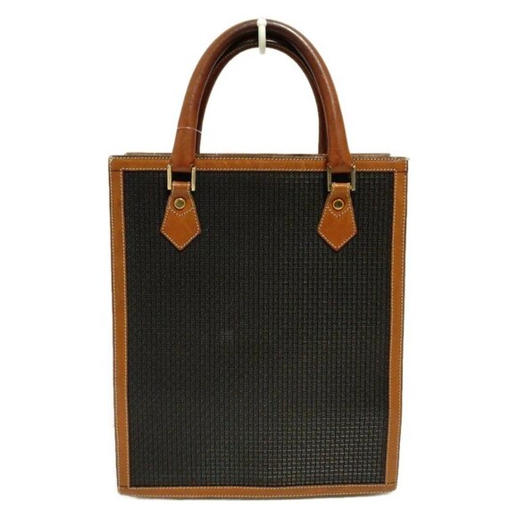 Auth BALLY - Dark Navy Brown PVC Leather Tote Bag - Picture 3 of 10